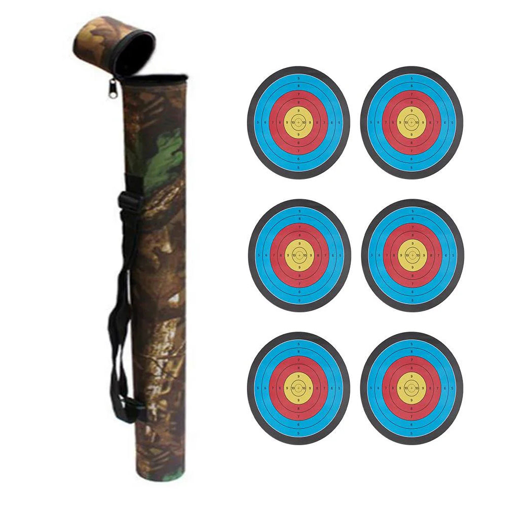 Camouflage Back Arrow Tube Quiver with 6x Target Papers – AU ...