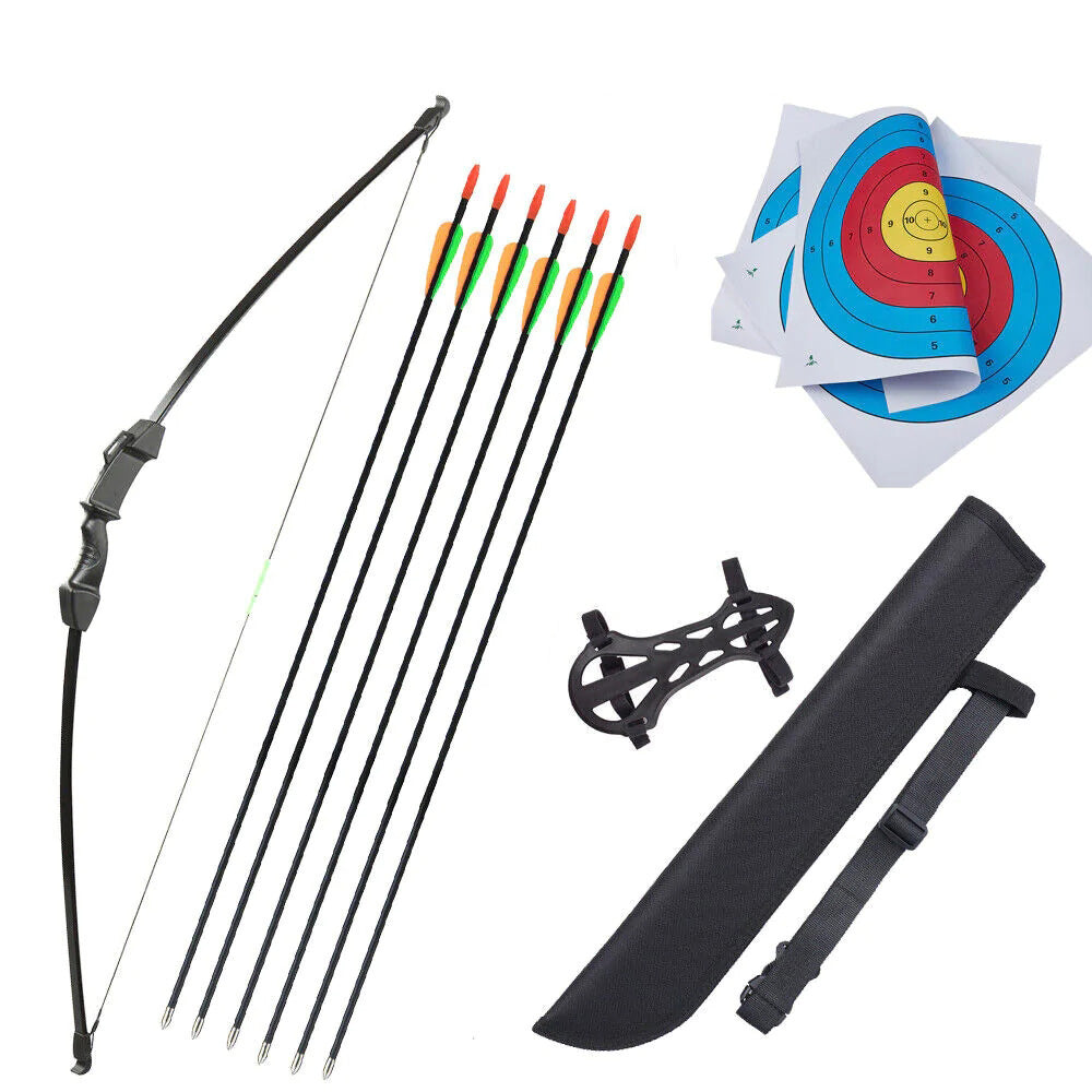 15lbs Archery Takedown Recurve Bow and 6x Arrows Set for Kids Garden G ...